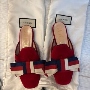 Gucci “Sylvie” Velvet Slipper Mule Slides